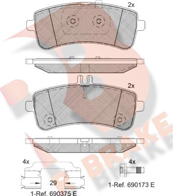 R Brake RB2145-202 - Kit pastiglie freno, Freno a disco autozon.pro