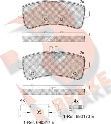 R Brake RB2145 - Kit pastiglie freno, Freno a disco autozon.pro