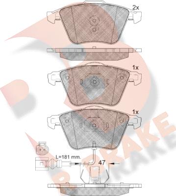 R Brake RB2148 - Kit pastiglie freno, Freno a disco autozon.pro