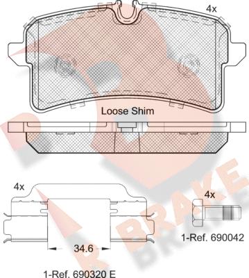 R Brake RB2159-204 - Kit pastiglie freno, Freno a disco autozon.pro