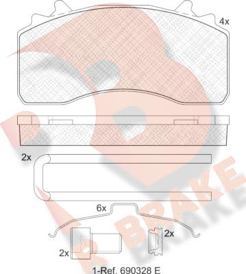 R Brake RB2154-066 - Kit pastiglie freno, Freno a disco autozon.pro