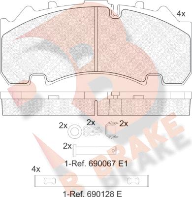 R Brake RB2155-066 - Kit pastiglie freno, Freno a disco autozon.pro