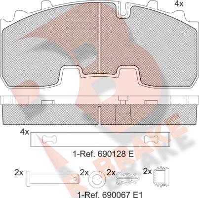 R Brake RB2156-066 - Kit pastiglie freno, Freno a disco autozon.pro