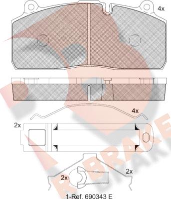 R Brake RB2150-208 - Kit pastiglie freno, Freno a disco autozon.pro