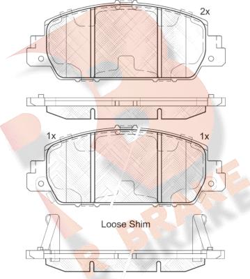 R Brake RB2153 - Kit pastiglie freno, Freno a disco autozon.pro