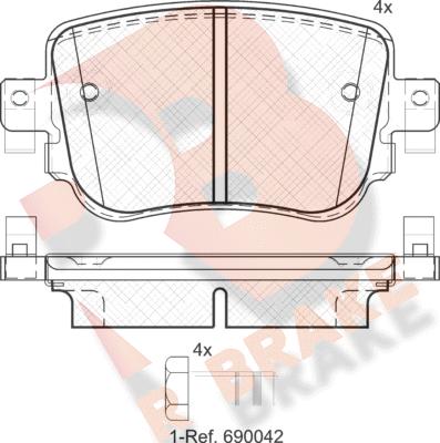 R Brake RB2152 - Kit pastiglie freno, Freno a disco autozon.pro