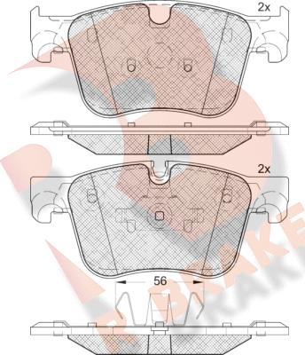 R Brake RB2166 - Kit pastiglie freno, Freno a disco autozon.pro