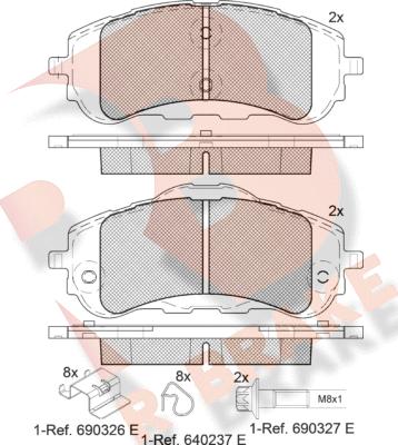 R Brake RB2160 - Kit pastiglie freno, Freno a disco autozon.pro