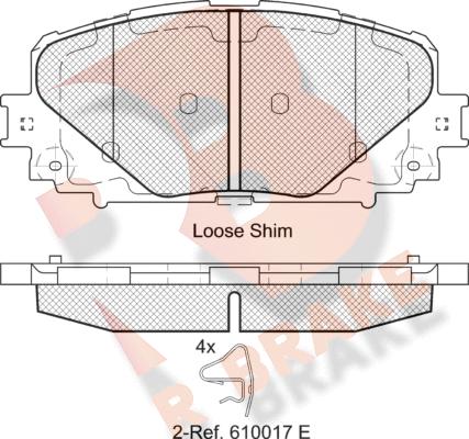 R Brake RB2168 - Kit pastiglie freno, Freno a disco autozon.pro