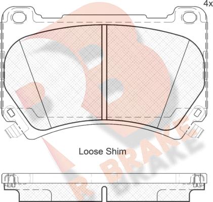 R Brake RB2163 - Kit pastiglie freno, Freno a disco autozon.pro