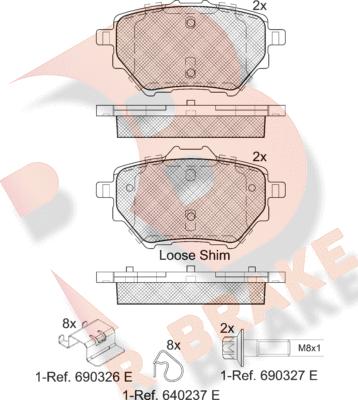 R Brake RB2162 - Kit pastiglie freno, Freno a disco autozon.pro