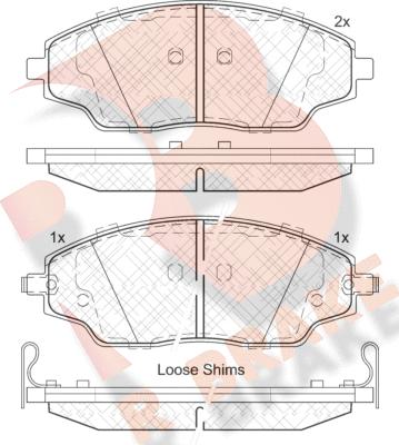 R Brake RB2167 - Kit pastiglie freno, Freno a disco autozon.pro