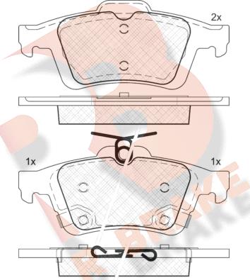 R Brake RB2106 - Kit pastiglie freno, Freno a disco autozon.pro