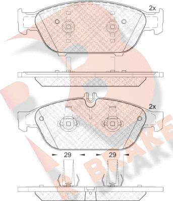 R Brake RB2103 - Kit pastiglie freno, Freno a disco autozon.pro