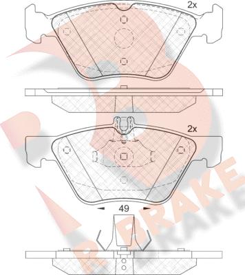 R Brake RB2114 - Kit pastiglie freno, Freno a disco autozon.pro