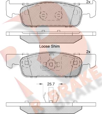 R Brake RB2115-203 - Kit pastiglie freno, Freno a disco autozon.pro