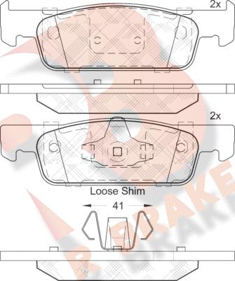 R Brake RB2115 - Kit pastiglie freno, Freno a disco autozon.pro