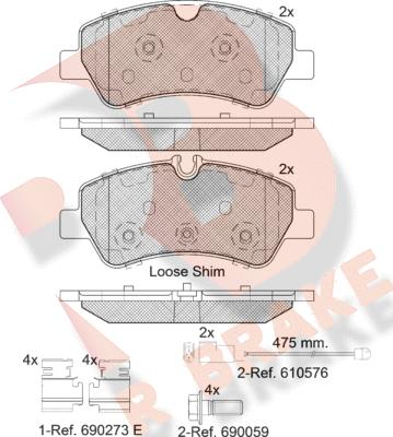 R Brake RB2116-203 - Kit pastiglie freno, Freno a disco autozon.pro