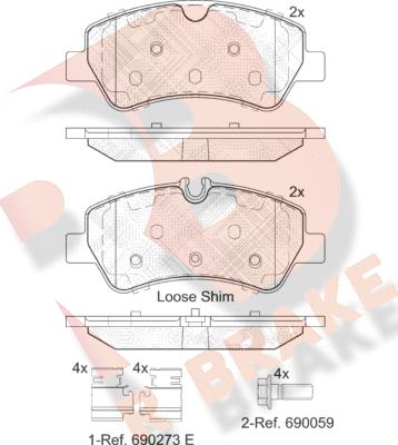 R Brake RB2116 - Kit pastiglie freno, Freno a disco autozon.pro