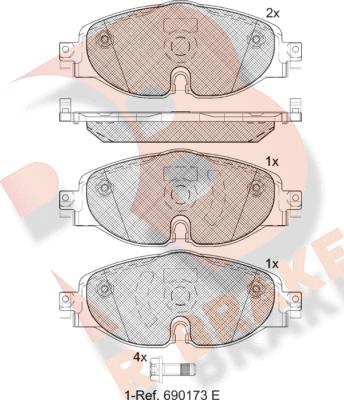 R Brake RB2111-204 - Kit pastiglie freno, Freno a disco autozon.pro