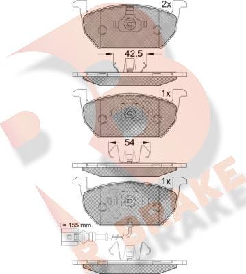 R Brake RB2189 - Kit pastiglie freno, Freno a disco autozon.pro