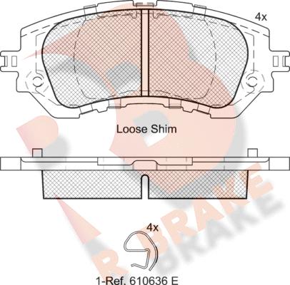 R Brake RB2180 - Kit pastiglie freno, Freno a disco autozon.pro