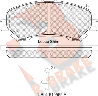 R Brake RB2181-200 - Kit pastiglie freno, Freno a disco autozon.pro