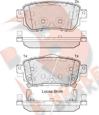 R Brake RB2188 - Kit pastiglie freno, Freno a disco autozon.pro