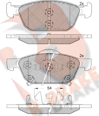 R Brake RB2183 - Kit pastiglie freno, Freno a disco autozon.pro