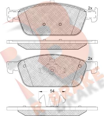 R Brake RB2134 - Kit pastiglie freno, Freno a disco autozon.pro