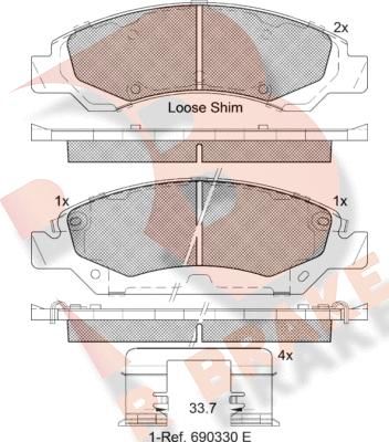 R Brake RB2138 - Kit pastiglie freno, Freno a disco autozon.pro