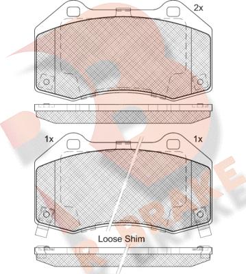 R Brake RB2132-200 - Kit pastiglie freno, Freno a disco autozon.pro