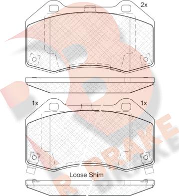 R Brake RB2132 - Kit pastiglie freno, Freno a disco autozon.pro