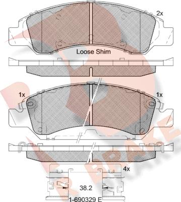 R Brake RB2137 - Kit pastiglie freno, Freno a disco autozon.pro