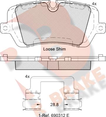 R Brake RB2120 - Kit pastiglie freno, Freno a disco autozon.pro