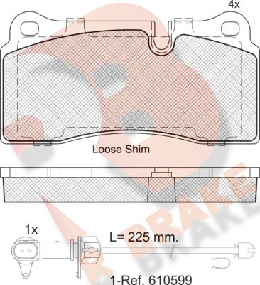 R Brake RB2121-203 - Kit pastiglie freno, Freno a disco autozon.pro