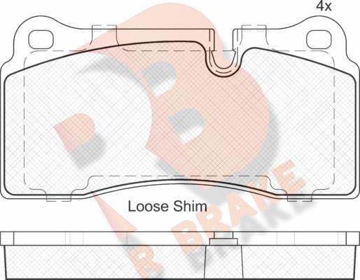 R Brake RB2121 - Kit pastiglie freno, Freno a disco autozon.pro