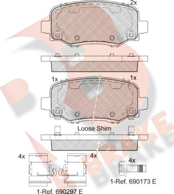 R Brake RB2176-203 - Kit pastiglie freno, Freno a disco autozon.pro