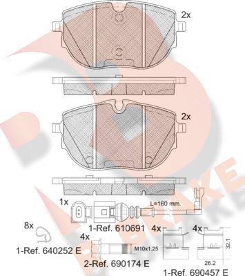 R Brake RB2399 - Kit pastiglie freno, Freno a disco autozon.pro