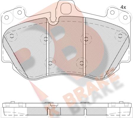 R Brake RB2349-208 - Kit pastiglie freno, Freno a disco autozon.pro