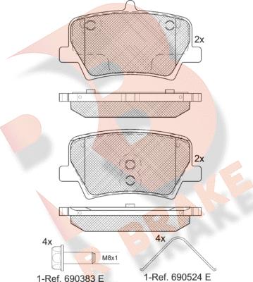 R Brake RB2346 - Kit pastiglie freno, Freno a disco autozon.pro