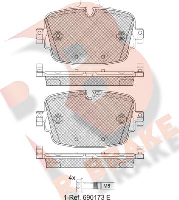 R Brake RB2341 - Kit pastiglie freno, Freno a disco autozon.pro