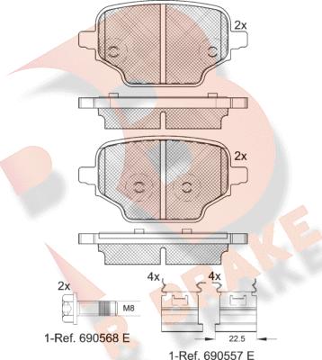 R Brake RB2347 - Kit pastiglie freno, Freno a disco autozon.pro