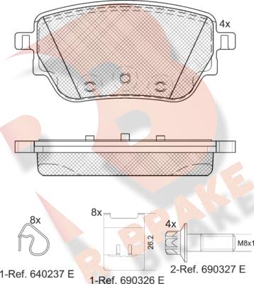 R Brake RB2353 - Kit pastiglie freno, Freno a disco autozon.pro