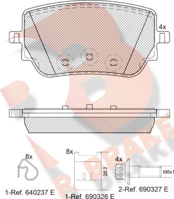 R Brake RB2352 - Kit pastiglie freno, Freno a disco autozon.pro