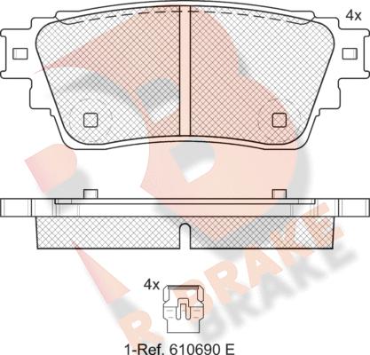 R Brake RB2357 - Kit pastiglie freno, Freno a disco autozon.pro