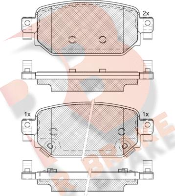 R Brake RB2300 - Kit pastiglie freno, Freno a disco autozon.pro