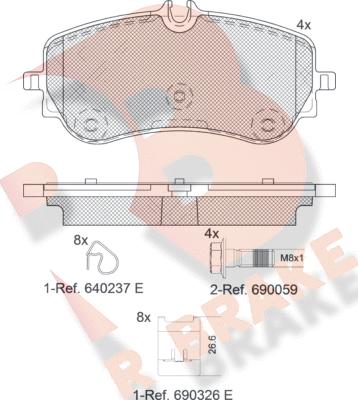 R Brake RB2301 - Kit pastiglie freno, Freno a disco autozon.pro