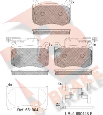 R Brake RB2303 - Kit pastiglie freno, Freno a disco autozon.pro