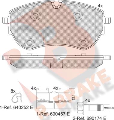 R Brake RB2319 - Kit pastiglie freno, Freno a disco autozon.pro